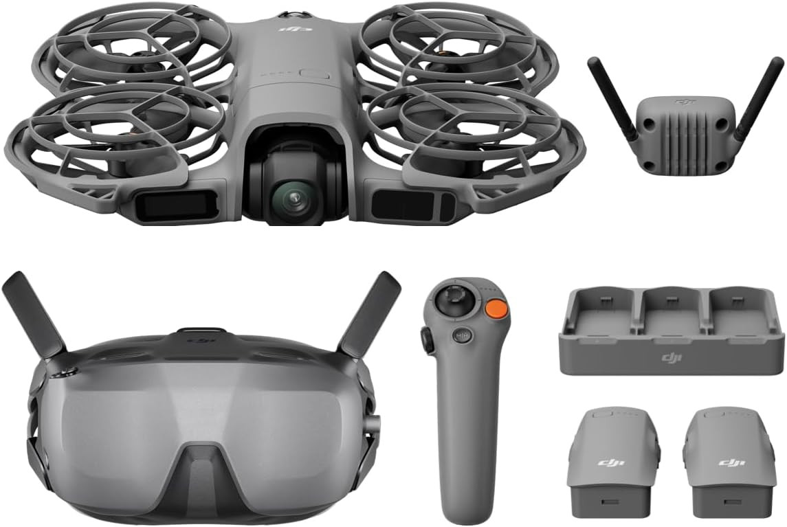 DJI Neo 2 Motion Fly More 组合带 RC Motion 3 和护目镜 N3,稳定传输带数字收发器,4K 无人机适合初学者,FPV 飞行,3 节电池